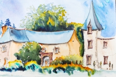 Le domaine du Lain à Gestel, aquarelle sur papier Canson Montval 24x32