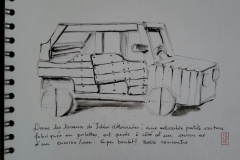 Croquis Voiture en palettes de l'association Les idées détournées