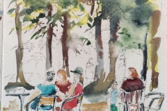 Pause au parc de Branféré, Croquis Aquarellé sur Canson montval