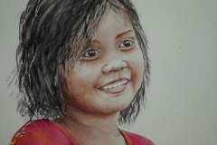 Portrait d'une petite fille népalaise