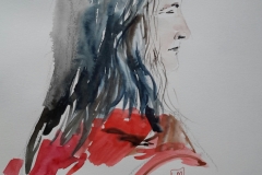 Gaelle s'endort au café le Camas à Ploemeur