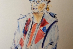 Nadine, avec les portraitistes du Savanah Café