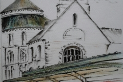 Croquis de l'abbaye Sainte Croix de Quimperlé