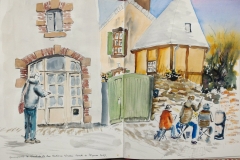 A Quimperlé, dans le haut de la rue Madame Moreau, avec les copains croqueurs du lundi de Pâques